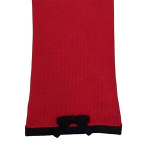 Kate Spade Red Knit Wool Scarf with Black Detail